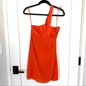 Armani Exchange Silk Open Shoulder Dress
